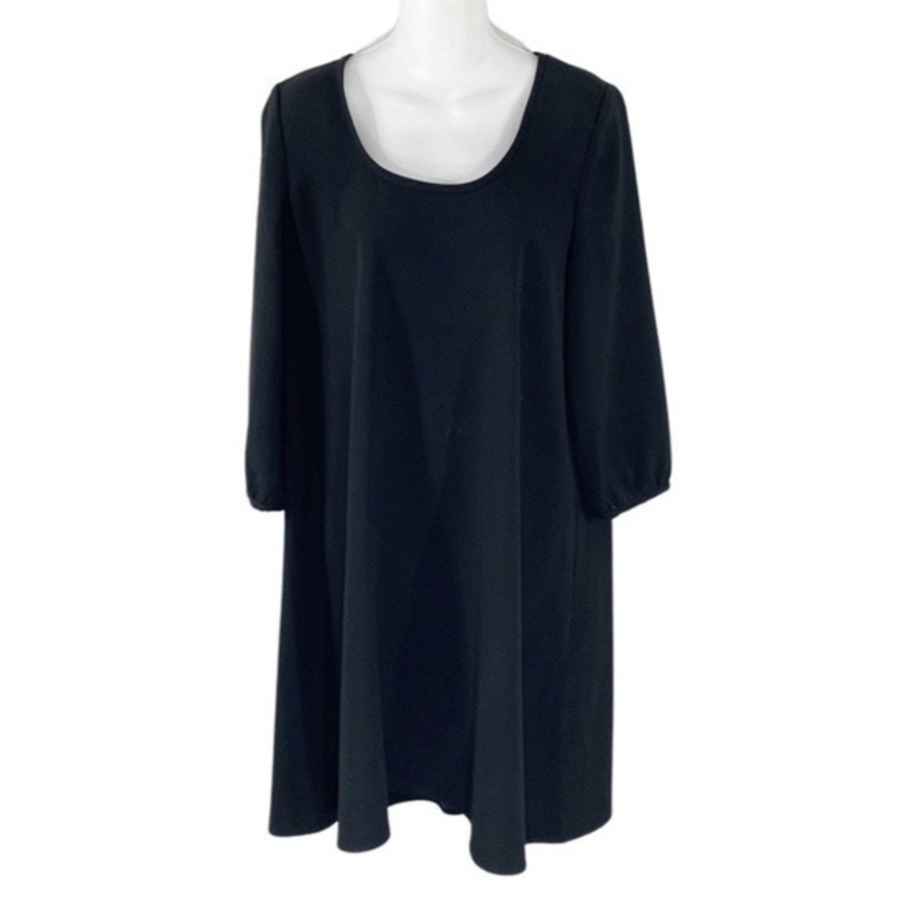 The White Company London Black Scoop neck 3/4 Sleeve Shift Dress 10 LL21